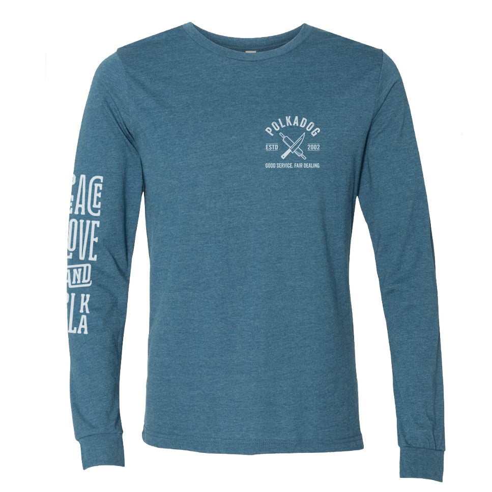 Knife & Rolling Pin Long Sleeve T-shirt - Deep Heather Teal